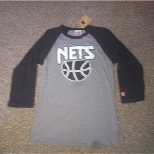 Brooklyn Nets Homage 3/4 Sleeve T-shirt BRAND NEW
